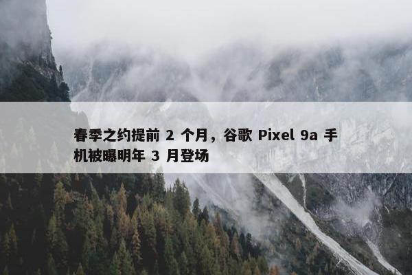 春季之约提前 2 个月，谷歌 Pixel 9a 手机被曝明年 3 月登场