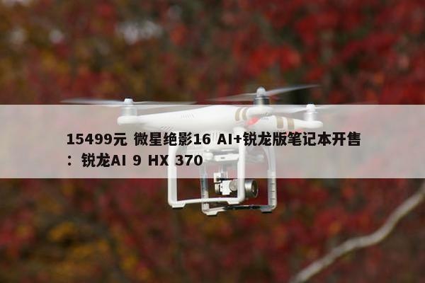 15499元 微星绝影16 AI+锐龙版笔记本开售：锐龙AI 9 HX 370