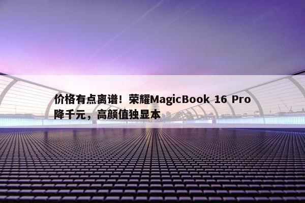 价格有点离谱！荣耀MagicBook 16 Pro降千元，高颜值独显本