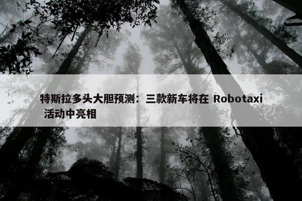 特斯拉多头大胆预测：三款新车将在 Robotaxi 活动中亮相