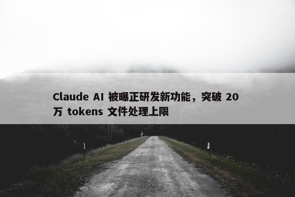 Claude AI 被曝正研发新功能，突破 20 万 tokens 文件处理上限