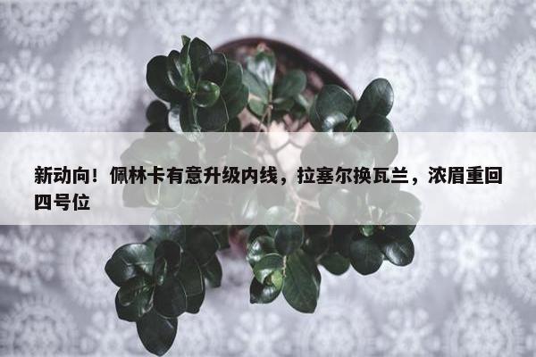 新动向！佩林卡有意升级内线，拉塞尔换瓦兰，浓眉重回四号位