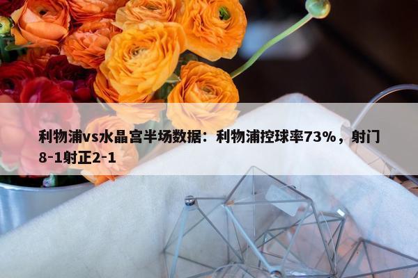 利物浦vs水晶宫半场数据：利物浦控球率73%，射门8-1射正2-1