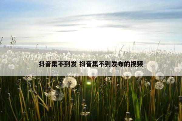 抖音集不到发 抖音集不到发布的视频