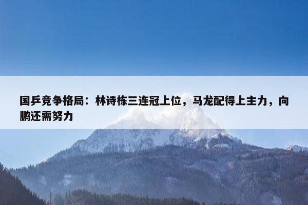 国乒竞争格局：林诗栋三连冠上位，马龙配得上主力，向鹏还需努力