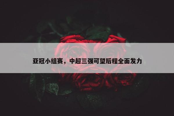 亚冠小组赛，中超三强可望后程全面发力