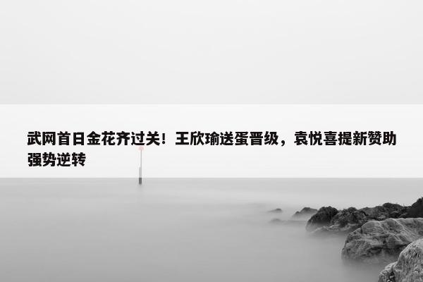 武网首日金花齐过关！王欣瑜送蛋晋级，袁悦喜提新赞助强势逆转