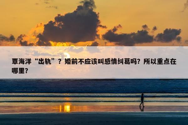 覃海洋“出轨”？婚前不应该叫感情纠葛吗？所以重点在哪里？