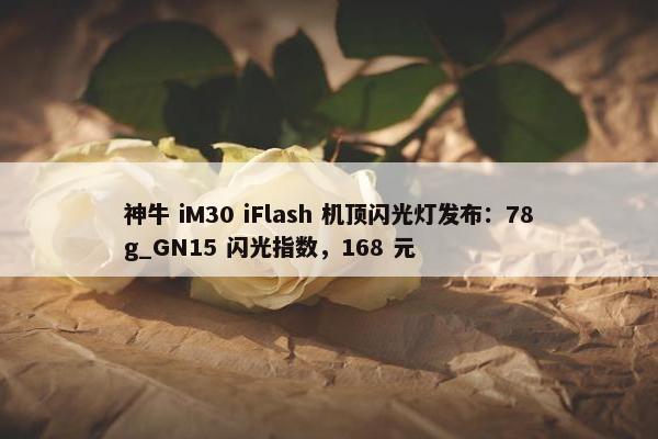 神牛 iM30 iFlash 机顶闪光灯发布：78g_GN15 闪光指数，168 元