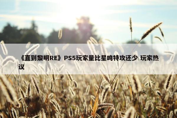 《直到黎明RE》PS5玩家量比星鸣特攻还少 玩家热议