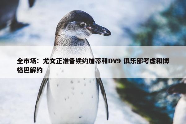 全市场：尤文正准备续约加蒂和DV9 俱乐部考虑和博格巴解约