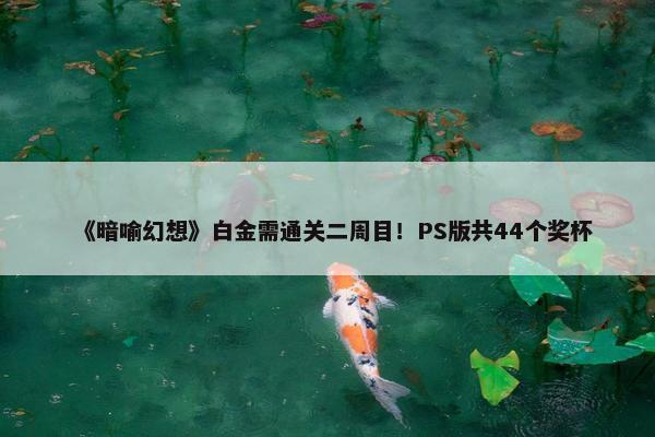 《暗喻幻想》白金需通关二周目！PS版共44个奖杯