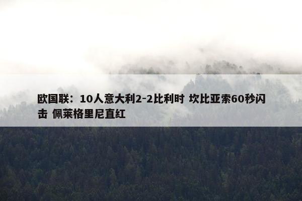 欧国联：10人意大利2-2比利时 坎比亚索60秒闪击 佩莱格里尼直红