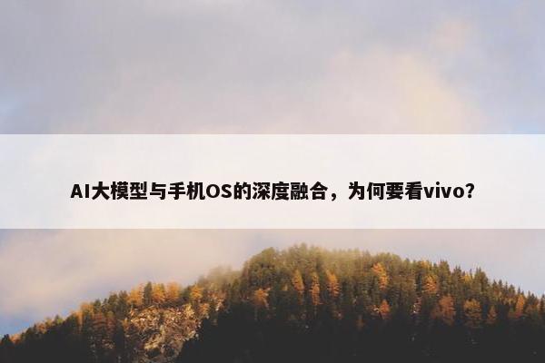 AI大模型与手机OS的深度融合，为何要看vivo？