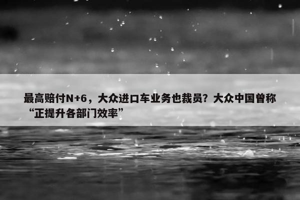 最高赔付N+6，大众进口车业务也裁员？大众中国曾称“正提升各部门效率”