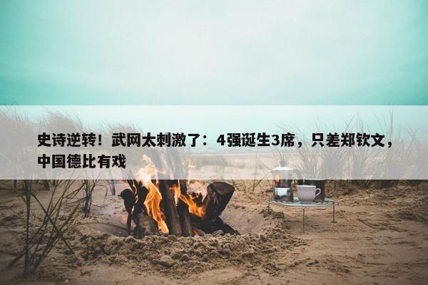 史诗逆转！武网太刺激了：4强诞生3席，只差郑钦文，中国德比有戏