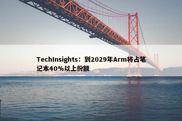 TechInsights：到2029年Arm将占笔记本40%以上份额