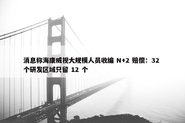 消息称海康威视大规模人员收编 N+2 赔偿：32 个研发区域只留 12 个