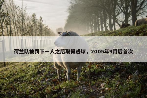 荷兰队被罚下一人之后取得进球，2005年9月后首次