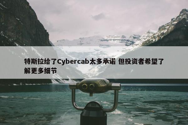 特斯拉给了Cybercab太多承诺 但投资者希望了解更多细节