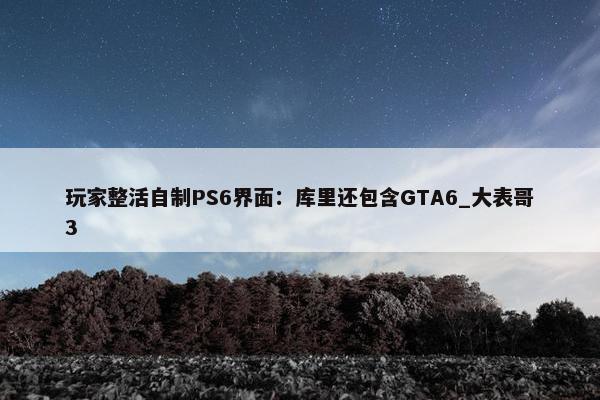 玩家整活自制PS6界面：库里还包含GTA6_大表哥3