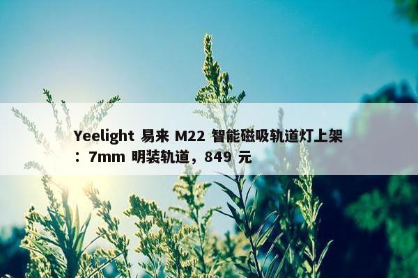 Yeelight 易来 M22 智能磁吸轨道灯上架：7mm 明装轨道，849 元