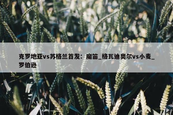 克罗地亚vs苏格兰首发：魔笛_格瓦迪奥尔vs小麦_罗伯逊