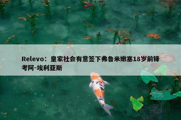 Relevo：皇家社会有意签下弗鲁米嫩塞18岁前锋考阿-埃利亚斯