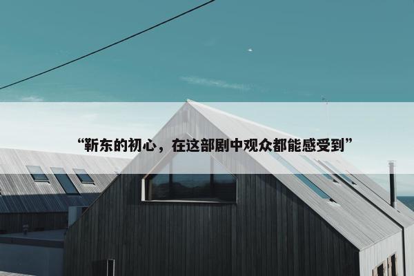 “靳东的初心，在这部剧中观众都能感受到”