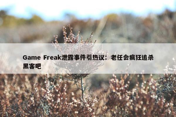 Game Freak泄露事件引热议：老任会疯狂追杀黑客吧