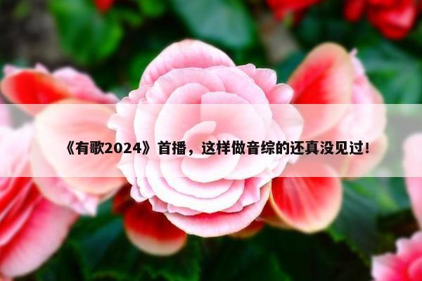 《有歌2024》首播，这样做音综的还真没见过！