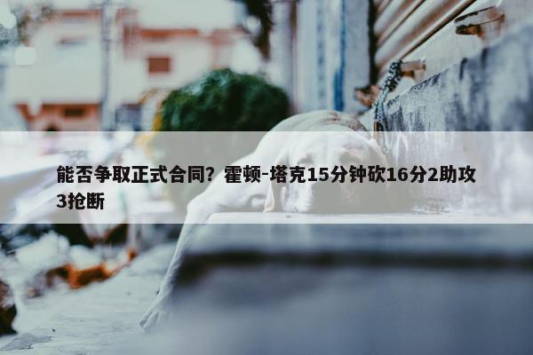 能否争取正式合同？霍顿-塔克15分钟砍16分2助攻3抢断