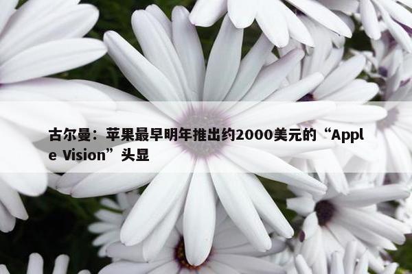 古尔曼：苹果最早明年推出约2000美元的“Apple Vision”头显