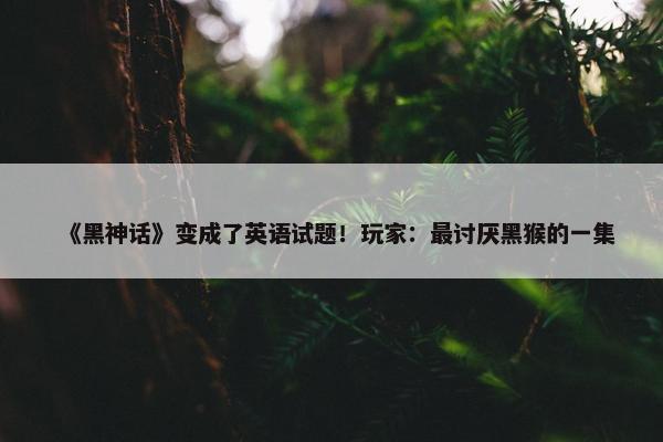 《黑神话》变成了英语试题！玩家：最讨厌黑猴的一集