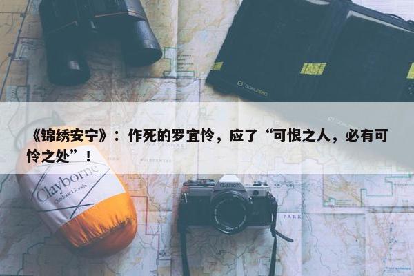 《锦绣安宁》：作死的罗宜怜，应了“可恨之人，必有可怜之处”！