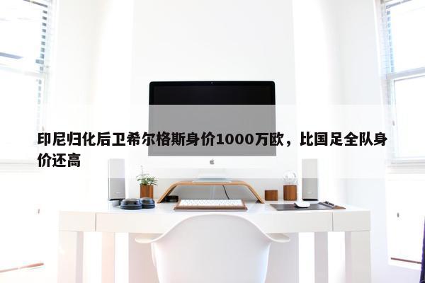 印尼归化后卫希尔格斯身价1000万欧，比国足全队身价还高