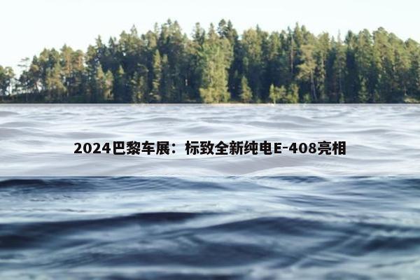 2024巴黎车展：标致全新纯电E-408亮相