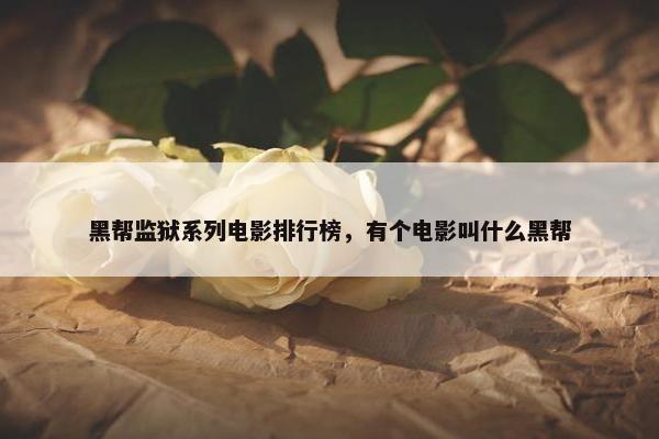 黑帮监狱系列电影排行榜，有个电影叫什么黑帮