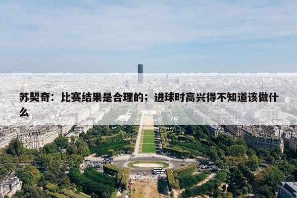 苏契奇：比赛结果是合理的；进球时高兴得不知道该做什么