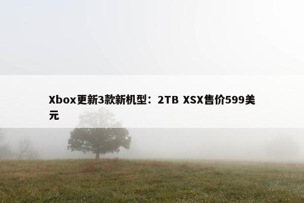 Xbox更新3款新机型：2TB XSX售价599美元