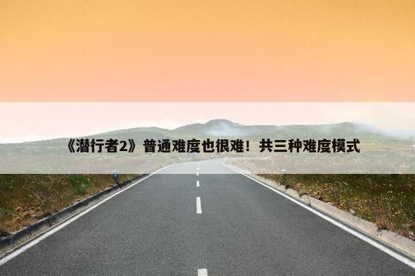 《潜行者2》普通难度也很难！共三种难度模式