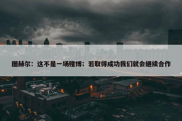 图赫尔：这不是一场赌博；若取得成功我们就会继续合作