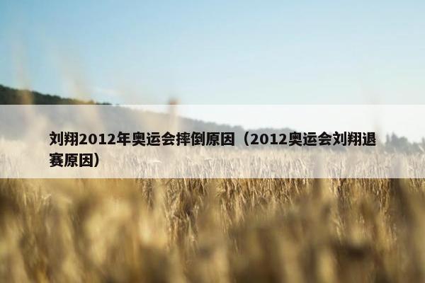 刘翔2012年奥运会摔倒原因（2012奥运会刘翔退赛原因）