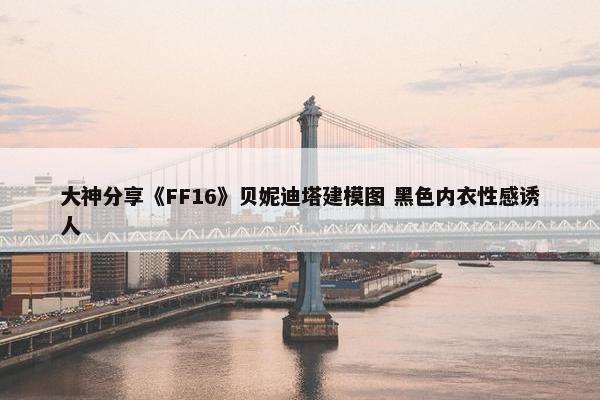 大神分享《FF16》贝妮迪塔建模图 黑色内衣性感诱人