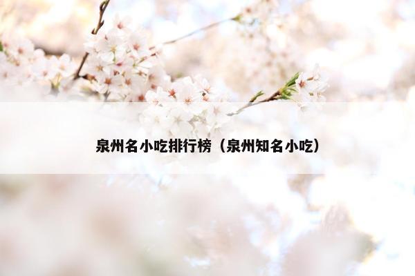 泉州名小吃排行榜（泉州知名小吃）