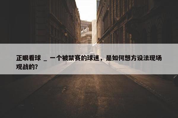 正眼看球 _ 一个被禁赛的球迷，是如何想方设法现场观战的？