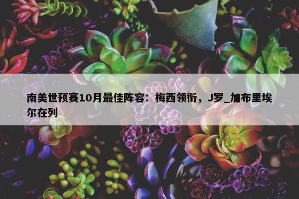 南美世预赛10月最佳阵容：梅西领衔，J罗_加布里埃尔在列