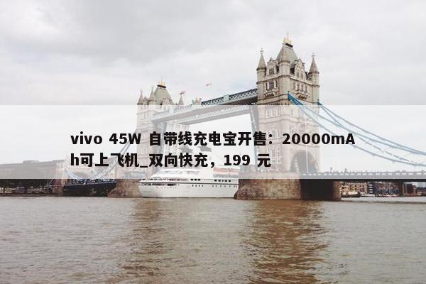 vivo 45W 自带线充电宝开售：20000mAh可上飞机_双向快充，199 元