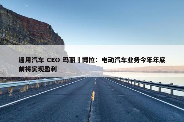 通用汽车 CEO 玛丽・博拉：电动汽车业务今年年底前将实现盈利