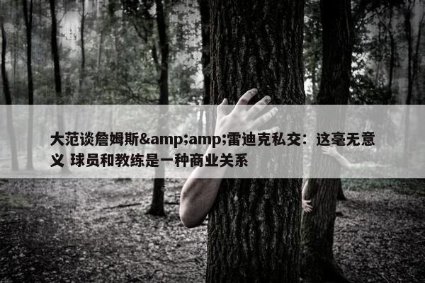 大范谈詹姆斯&amp;雷迪克私交：这毫无意义 球员和教练是一种商业关系